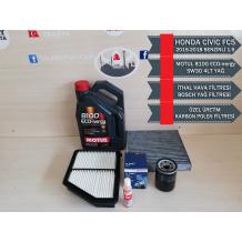 Honda Civic 2016-2021 FC5 Motul 5W30 4LT Yağ - İthal Filtre Seti